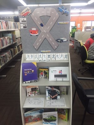 Road Ribbon for Road Safety - South Hedland Police Library display