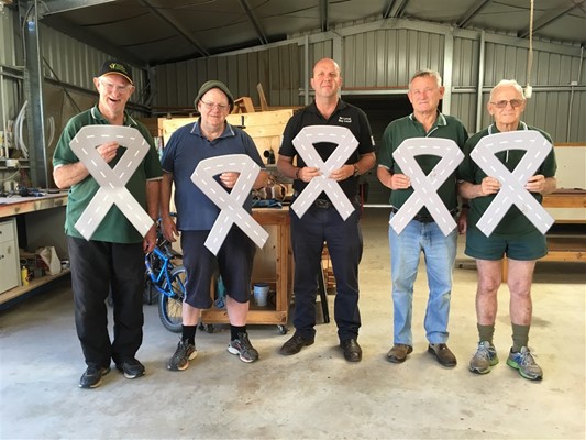 Road Ribbon for Road Safety - Northam Men's Shed with Shire of