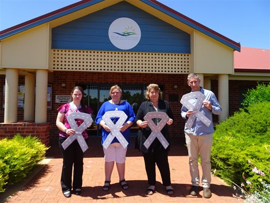 Road Ribbon for Road Safety - Shire of Northam staff